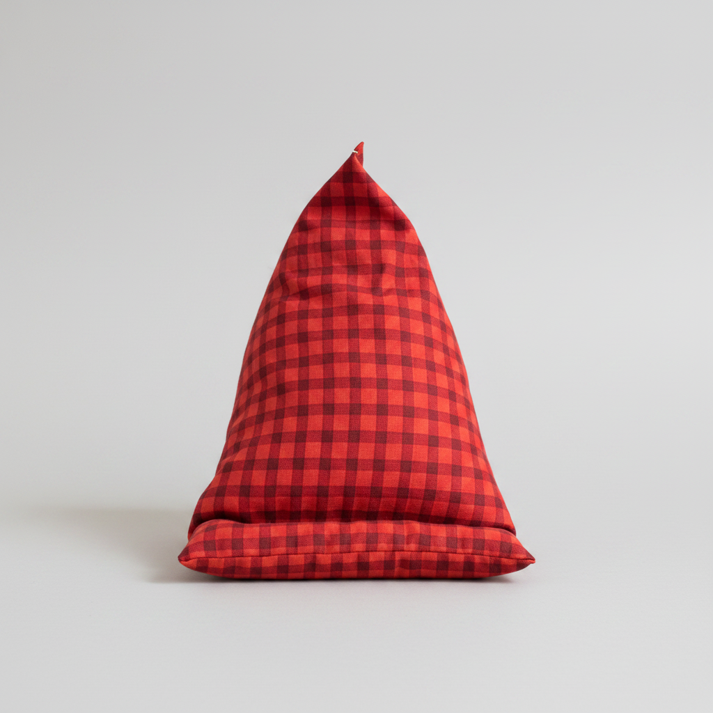 Phone Stand – Red Buffalo Plaid, standing upright