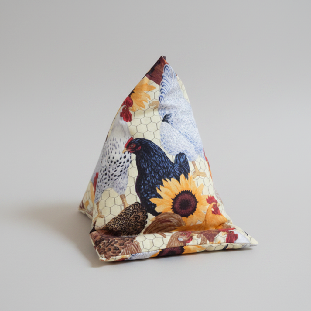Phone Stand – Farmhouse Roosters, standing upright