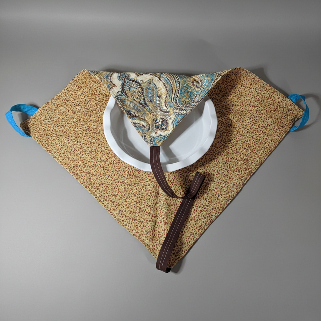Pie Carrier – Teal & Gold Paisley