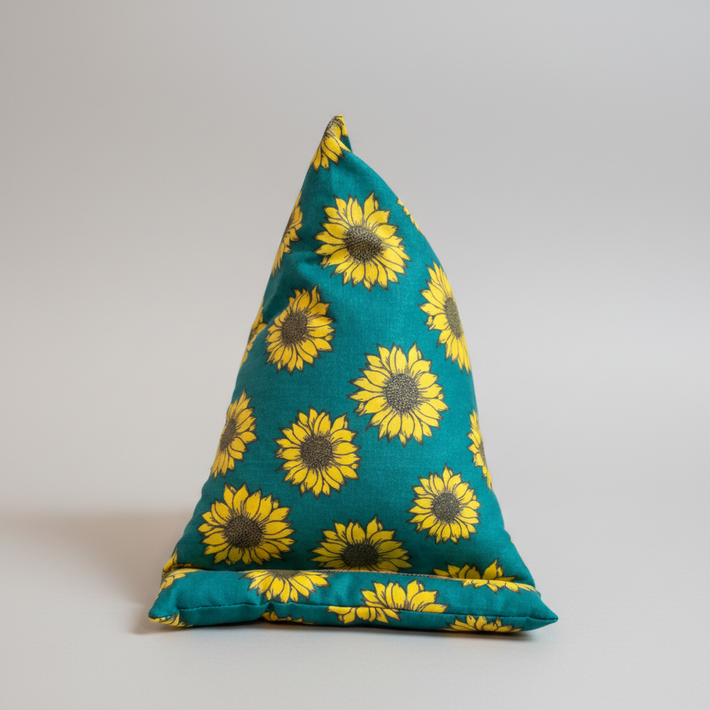 Phone Stand – Green Sunflowers, standing upright