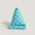 Phone Stand – Aqua Floral, standing upright