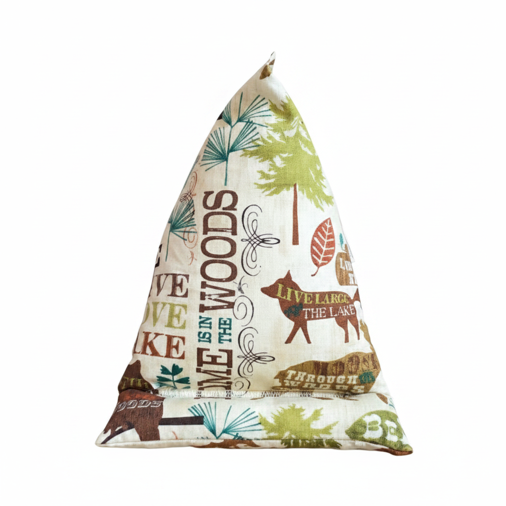 Phone Stand – Live in the Woods & Lake, standing upright